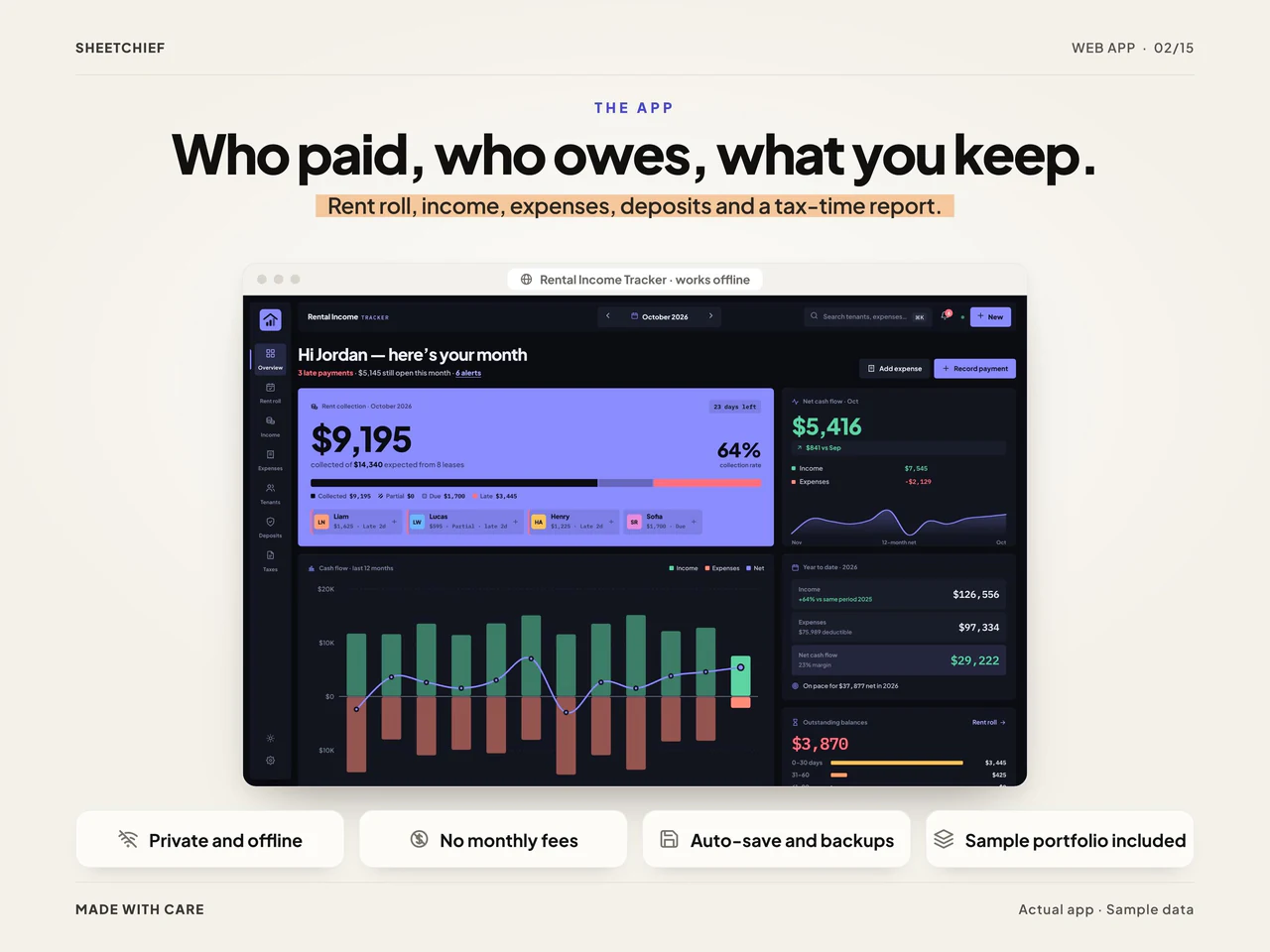 App overview: Rental Income Tracker and Landlord Bookkeeping App