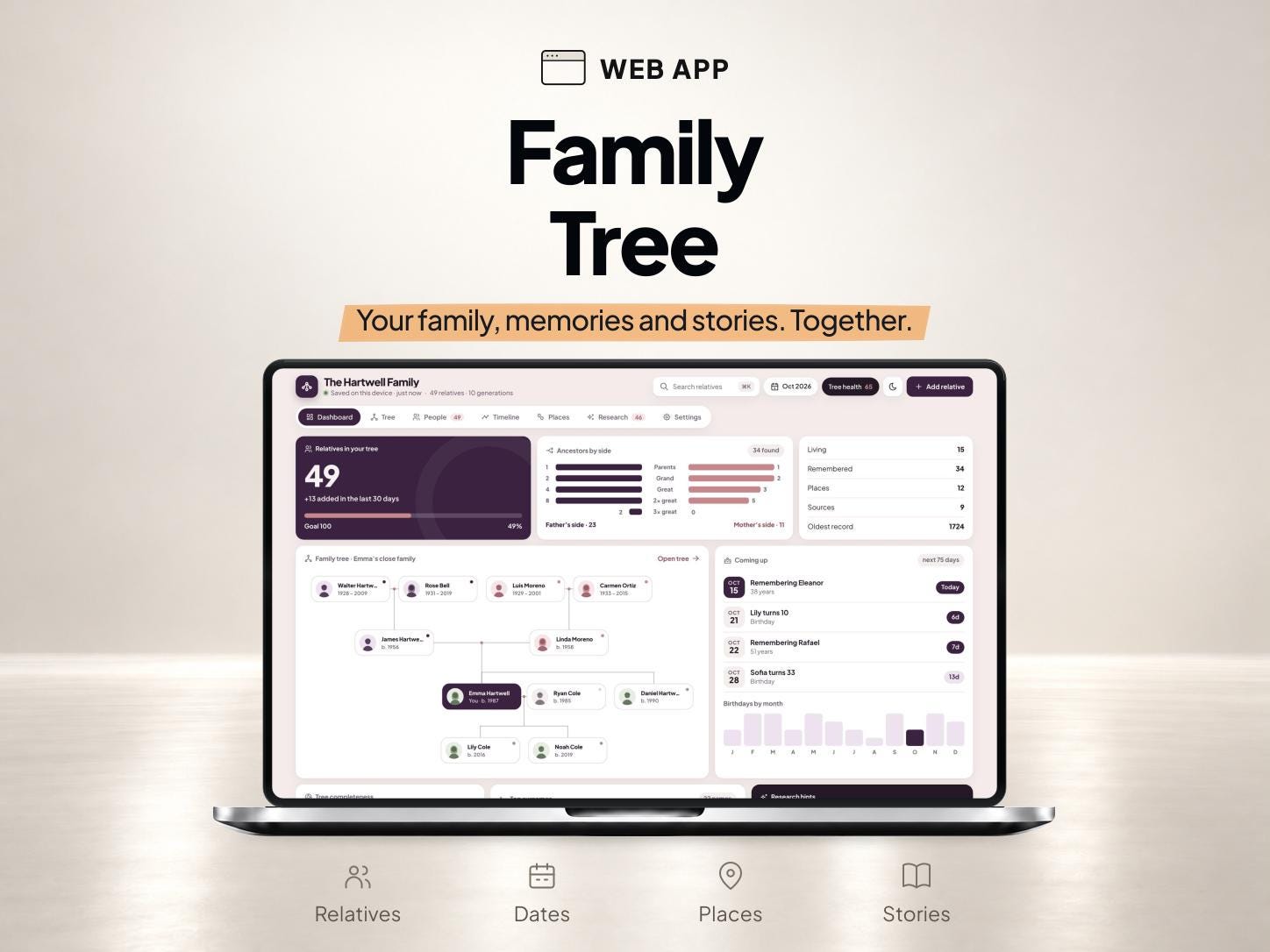 Digital Family Tree App with Genealogy Organizer and Family Tree Chart — SheetChief product preview